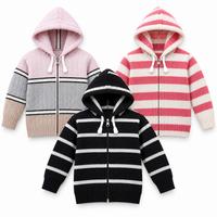 Pack of 3 Kids Wool Hooded Sweater Boys & Girls Winter Zip-Up