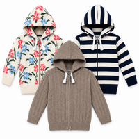 Pack of 3 Kids Wool Hooded Sweater Boys & Girls Winter Zip-Up
