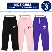 Pack of 3 Girls Jersy Cotton Trouser Set Soft & Comfortable Casual Trousers Ages 6-11 Years (Copy)