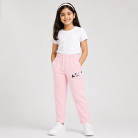 Pack of 5 Girls Jersy Cotton Pink Trouser Soft & Comfortable Casual Trousers Ages 6-11 Years