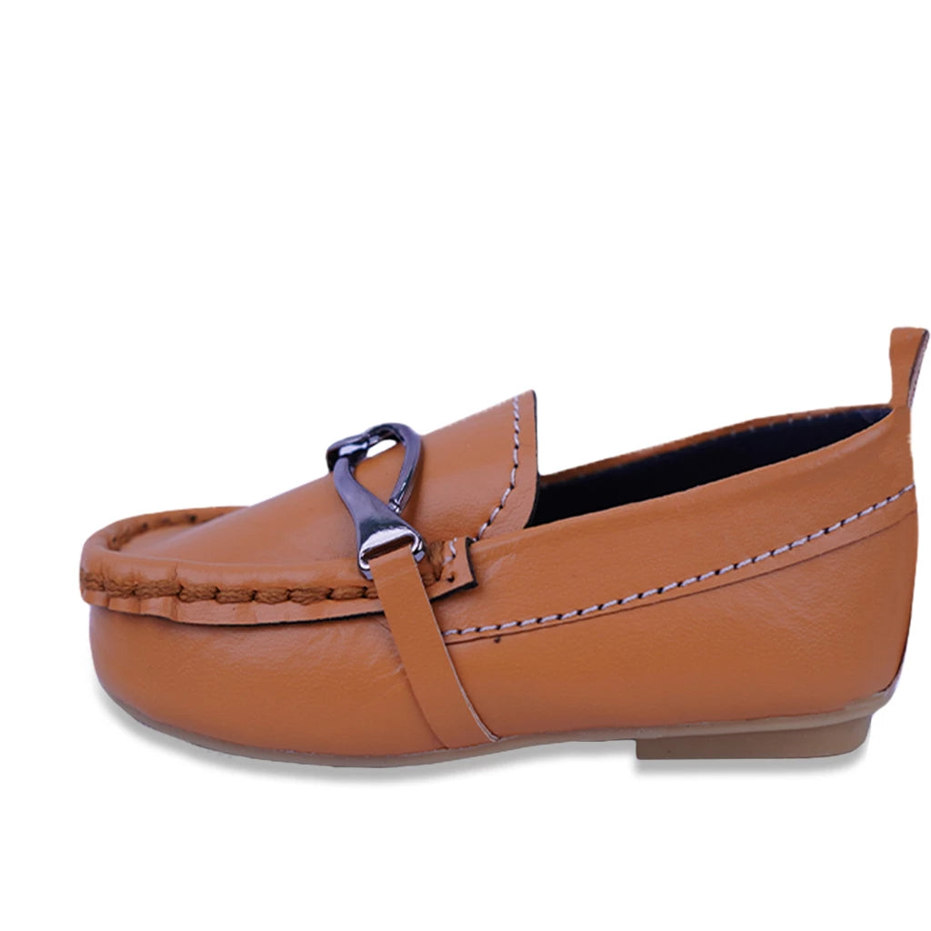 Kids Stylish Loafers - Brown - LittleMinors