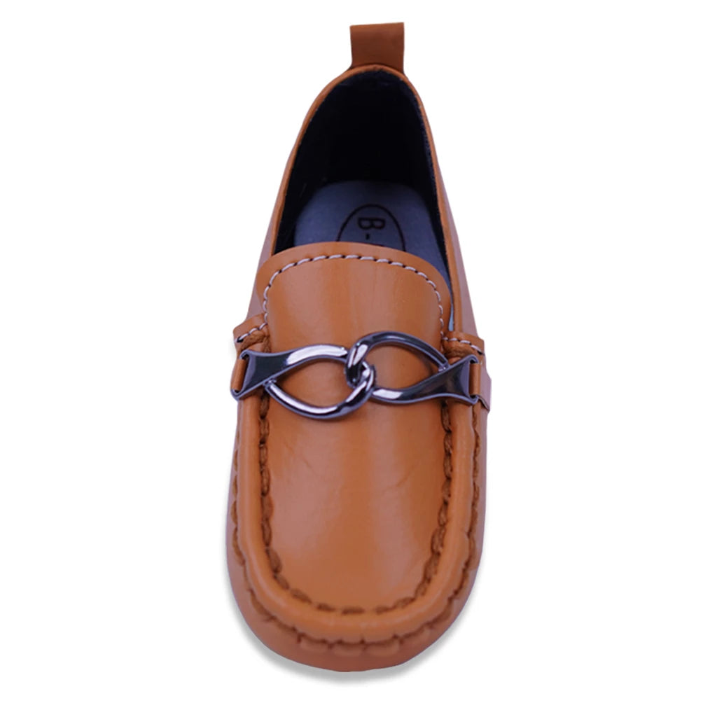 Kids Stylish Loafers - Brown - LittleMinors