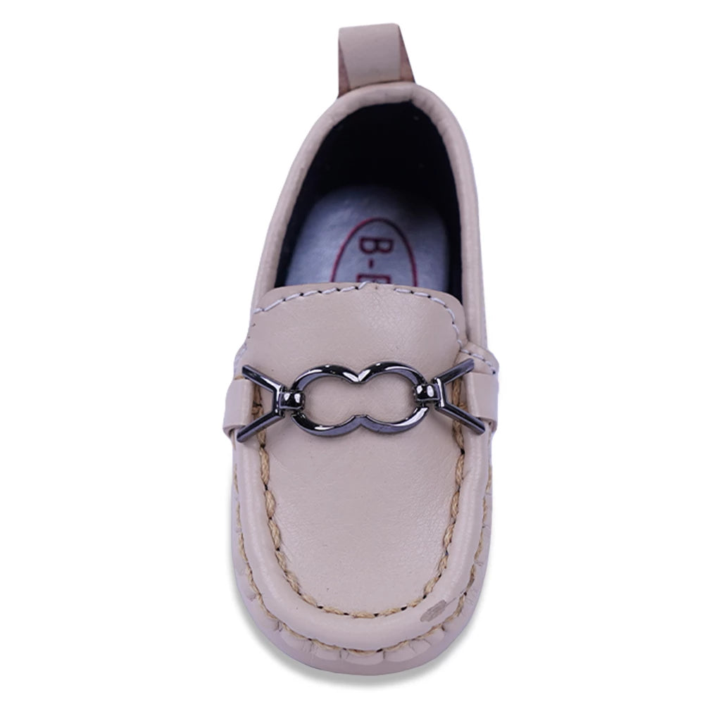 Kids Stylish Loafers - Beige - LittleMinors